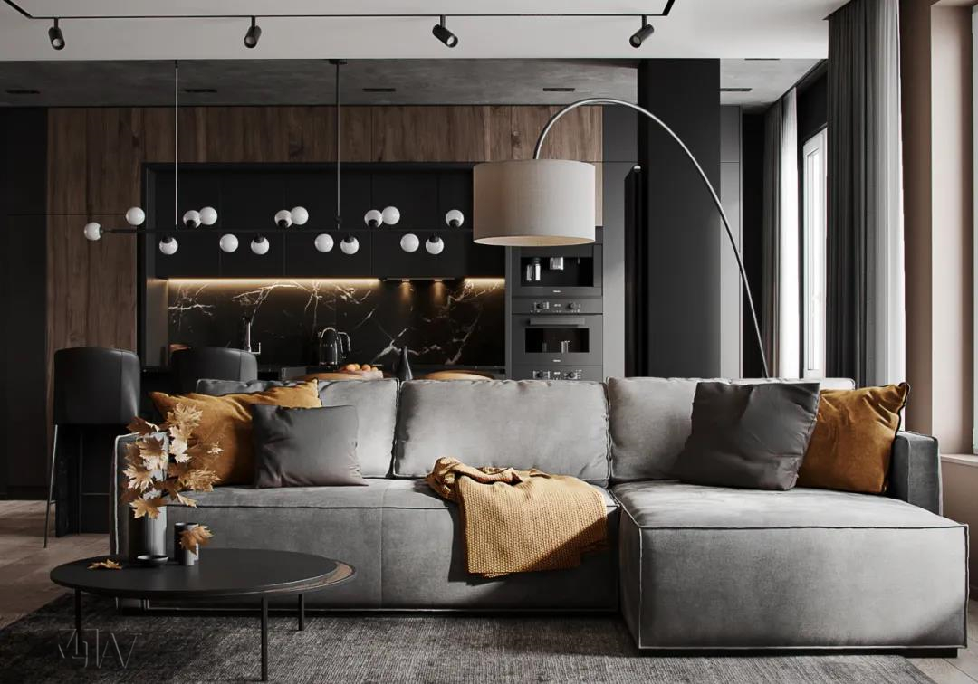 美积澳威家居丨高级黑＋木色，功能与美感的平衡5